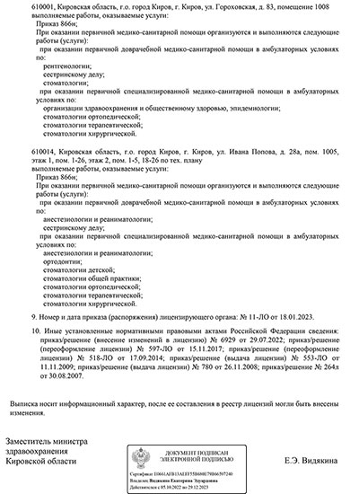 Лицензия медициского центра Меди